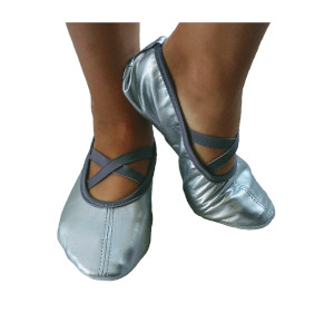 baletki eko-skóra kolor srebrny