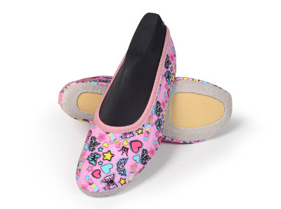 baletki tkanina różowe wzorki